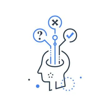 Decision making, mental trap, logical solution, critical thinking Stock Illustration