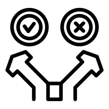 Decision making path icon outline vector. Right choice approach Stock Illustration