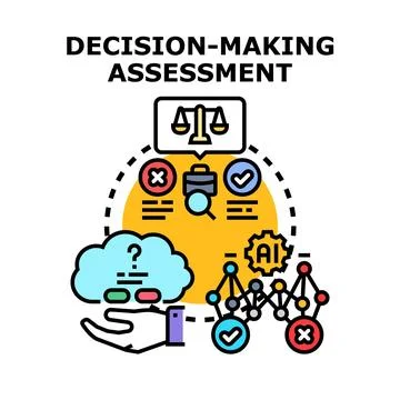 Decision making process assessment concept illustration 스톡 일러스트