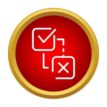 Decision making process with check and cross boxes Stock Illustration