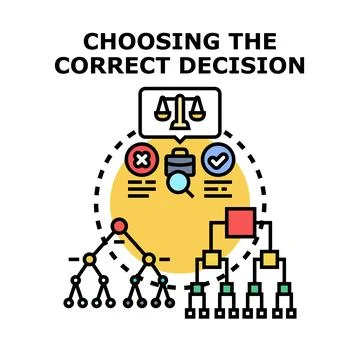 Decision making process choosing correct path strategy Illustrazione stock