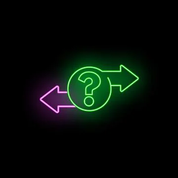 Decision making process with glowing arrows and question mark イラスト素材