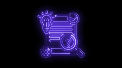 Decision making process neon style animation on black background illustrating Stock Footage 330781480