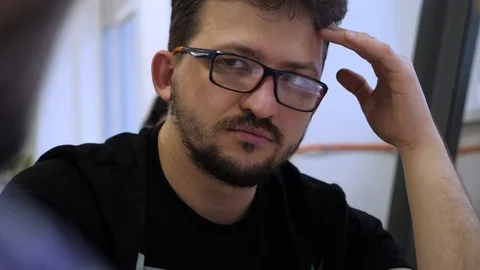 Decision making process. Teamwork background. Discussing new film production Stock Footage 102894715