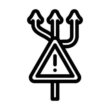Decision making risk line icon vector illustration Stock Illustration