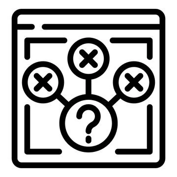 Decision making scheme icon outline vector. Discover right solution Illustrazione stock