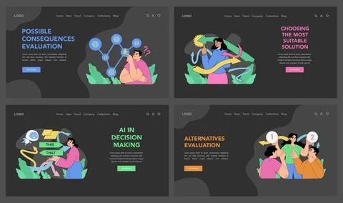 Decision making set. Flat vector illustration Stock Illustration