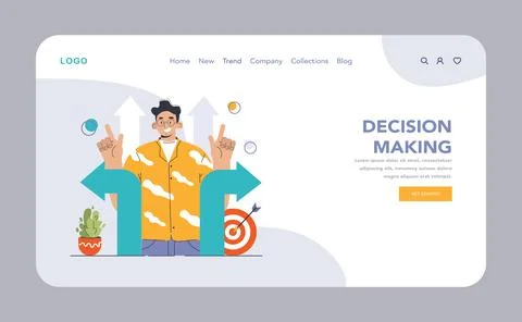 Decision-making set. Strategic thinking, brainstorming and solution research Stock Illustration