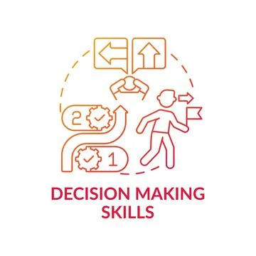 Decision making skills red gradient concept icon Illustrazione stock