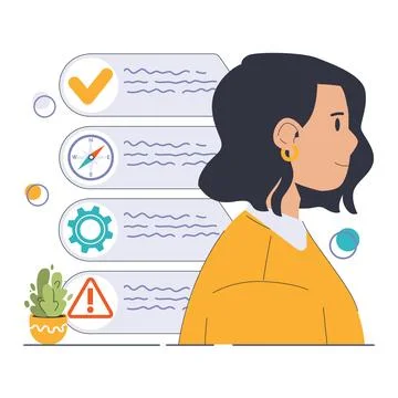 Decision-making. Strategic thinking, brainstorming and solution research Stockillustratie
