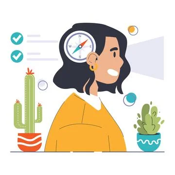 Decision-making. Strategic thinking, brainstorming and solution research Stock Illustration