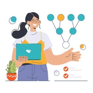 Decision-making. Strategic thinking, brainstorming and solution research Stock Illustration