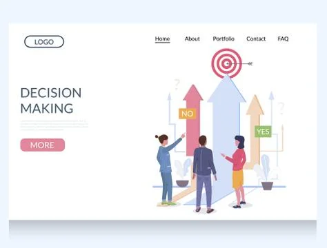 Decision making vector website landing page design template Stock Illustration