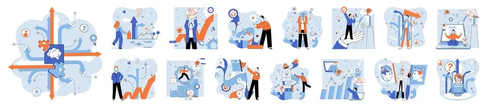 Decision. Making well informed decision can lead to positive results and Stock Illustration