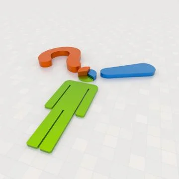 Decision Pie Chart Made With Punctuations and Businessman 스톡 일러스트