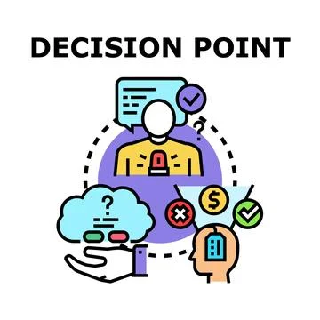 Decision point choice selection representing problem options Stock Illustration