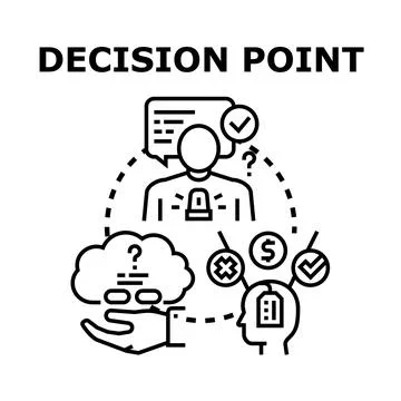Decision point choice selection representing problem options Stock Illustration