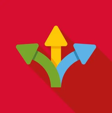Decision point showing multiple options and paths Stock Illustration