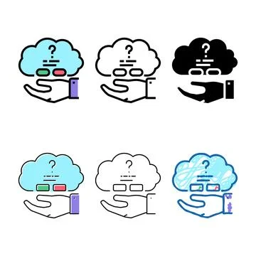 Decision problem color icon mix vector Stock Illustration
