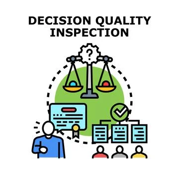 Decision quality inspection process for business management Stock Illustration
