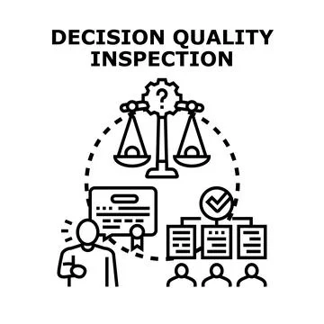 Decision quality inspection process for business management Illustrazione stock