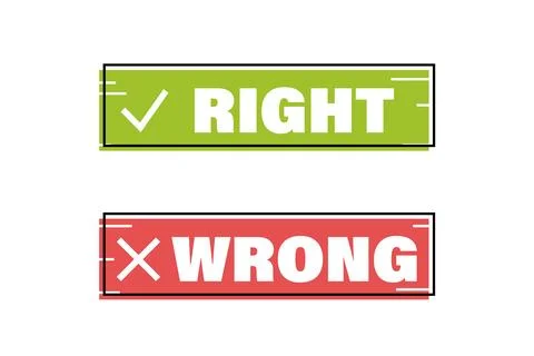 Decision right or wrong. Quiz elements Illustrazione stock