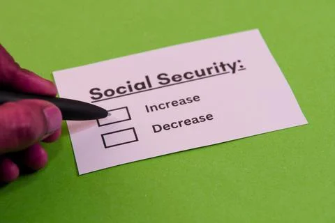 Decision on social security increase or decrease options 스톡 사진