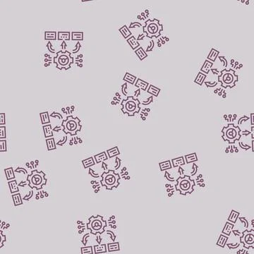 Decision support analyst line seamless pattern Stock Illustration