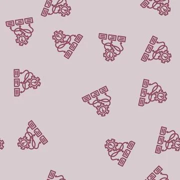 Decision support analyst line vector seamless pattern Stock Illustration