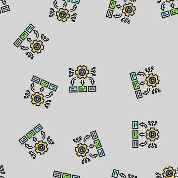 Decision support analyst vector seamless pattern Stock Illustration