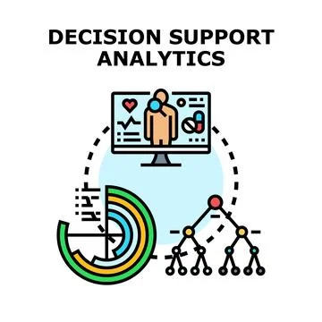 Decision support analytics for data driven healthcare strategy Stockillustratie
