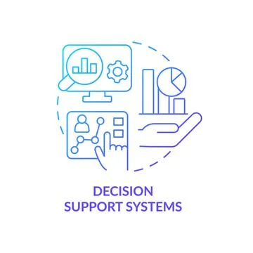 Decision support systems blue gradient concept icon Illustrazione stock