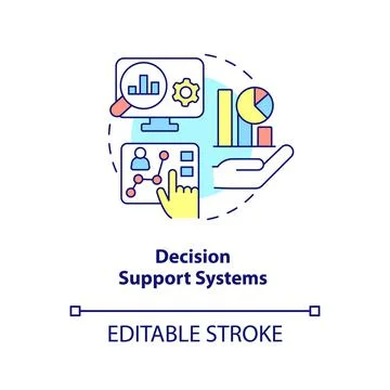 Decision support systems concept icon Stock Illustration