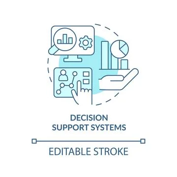 Decision support systems turquoise concept icon Stock Illustration