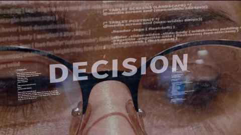 Decision text on background of developer Stock Footage 105659913