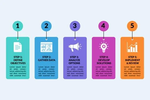 Decision timeline tracks project stages for corporate planning Stock Illustration