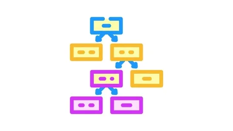 Decision tree algorithm color icon animation Stock Footage 327265272