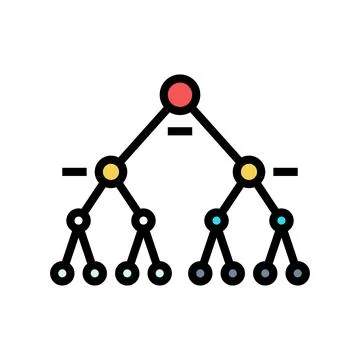 Decision tree algorithm color icon vector illustration Stock Illustration