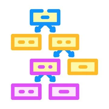 Decision tree algorithm color icon vector illustration Stock Illustration