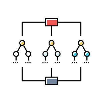Decision tree algorithm color icon vector illustration Stockillustratie