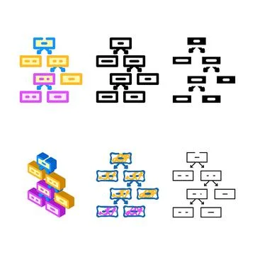 Decision tree algorithm color icon forms vector Stock Illustration