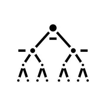 Decision tree algorithm glyph icon vector illustration イラスト素材