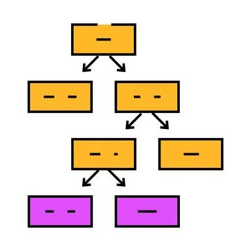 Decision tree algorithm icon color illustration Stockillustratie