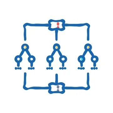 Decision tree algorithm icon doodle illustration Stock Illustration