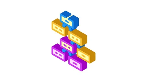 Decision tree algorithm isometric icon animation 스톡 동영상 327287631