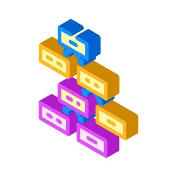 Decision tree algorithm isometric icon vector illustration 스톡 일러스트