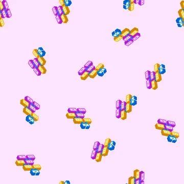 Decision tree algorithm isometric icon seamless pattern Stock Illustration