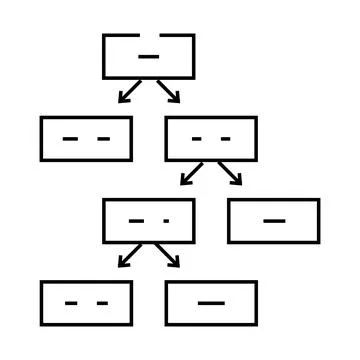 Decision tree algorithm line icon vector illustration 스톡 일러스트