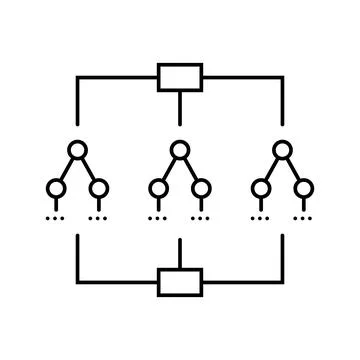 Decision tree algorithm line icon vector illustration イラスト素材