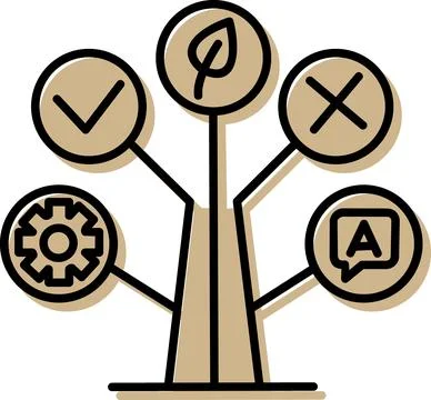 Decision Tree Branching Choices Options Icons Illustration Stock Illustration